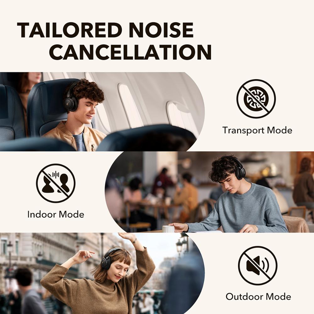Écouteurs sans fil hybrides à réduction de bruit active Anker Sound-core Life Q30, 40 heures