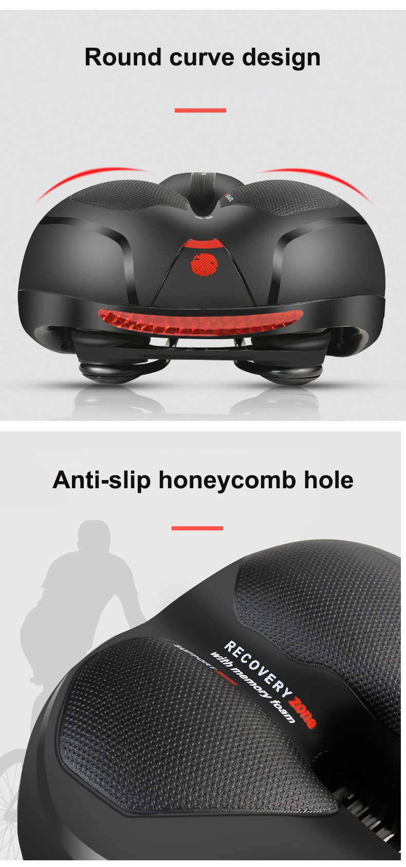 Selle rembourrée épaisse et confortable pour vélo et vélo+.