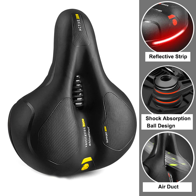 Selle rembourrée épaisse et confortable pour vélo et vélo+.