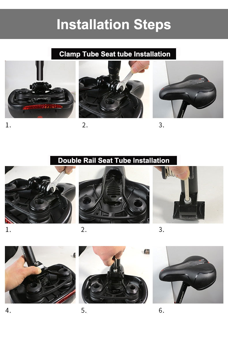 Selle rembourrée épaisse et confortable pour vélo et vélo+.