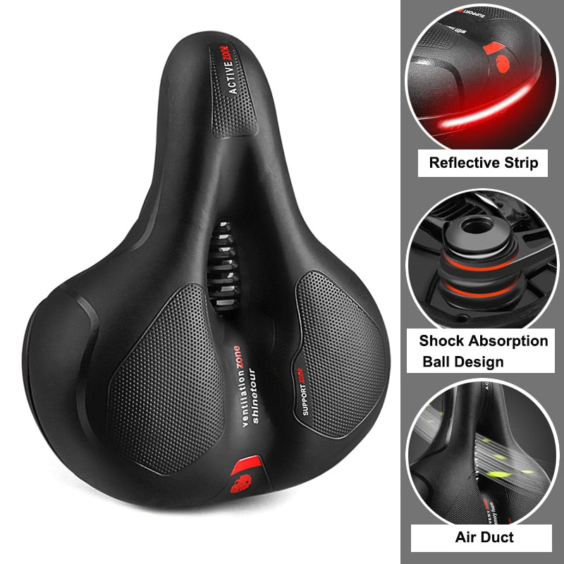 Selle rembourrée épaisse et confortable pour vélo et vélo+.